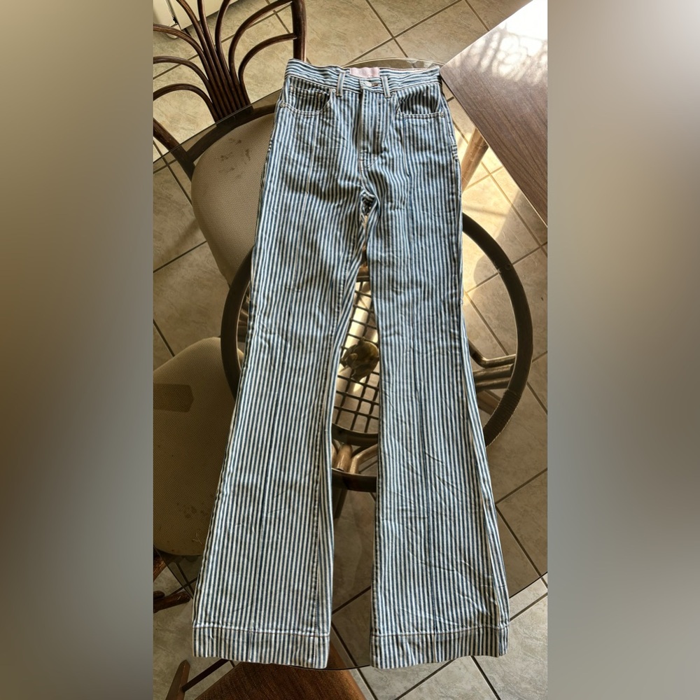 REVICE Striped Denim Flared/Bell Bottom Jeans